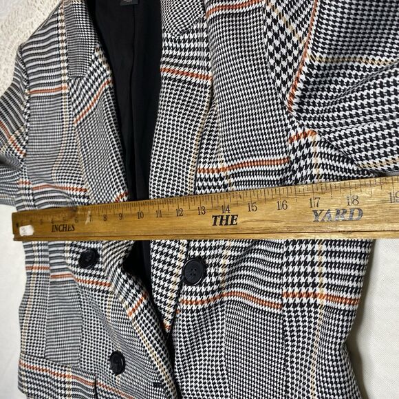 HALOGEN x ATLANTIC-PACIFIC Blazer Glen Plaid Double Breasted Womens S Black - Picture 5 of 8
